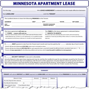 Minnesota Apartment Lease Form