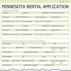 Minnesota Rental Application Form