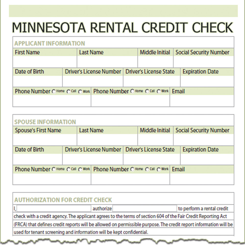Minnesota Rental Credit Check Form