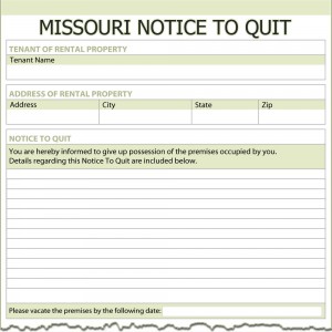 Missouri Notice to Quit Form
