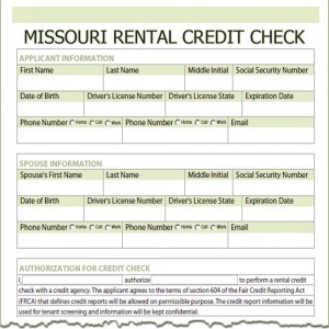 Missouri Rental Credit Check Form