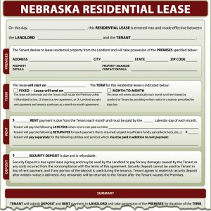 Nebraska Residential Lease Form