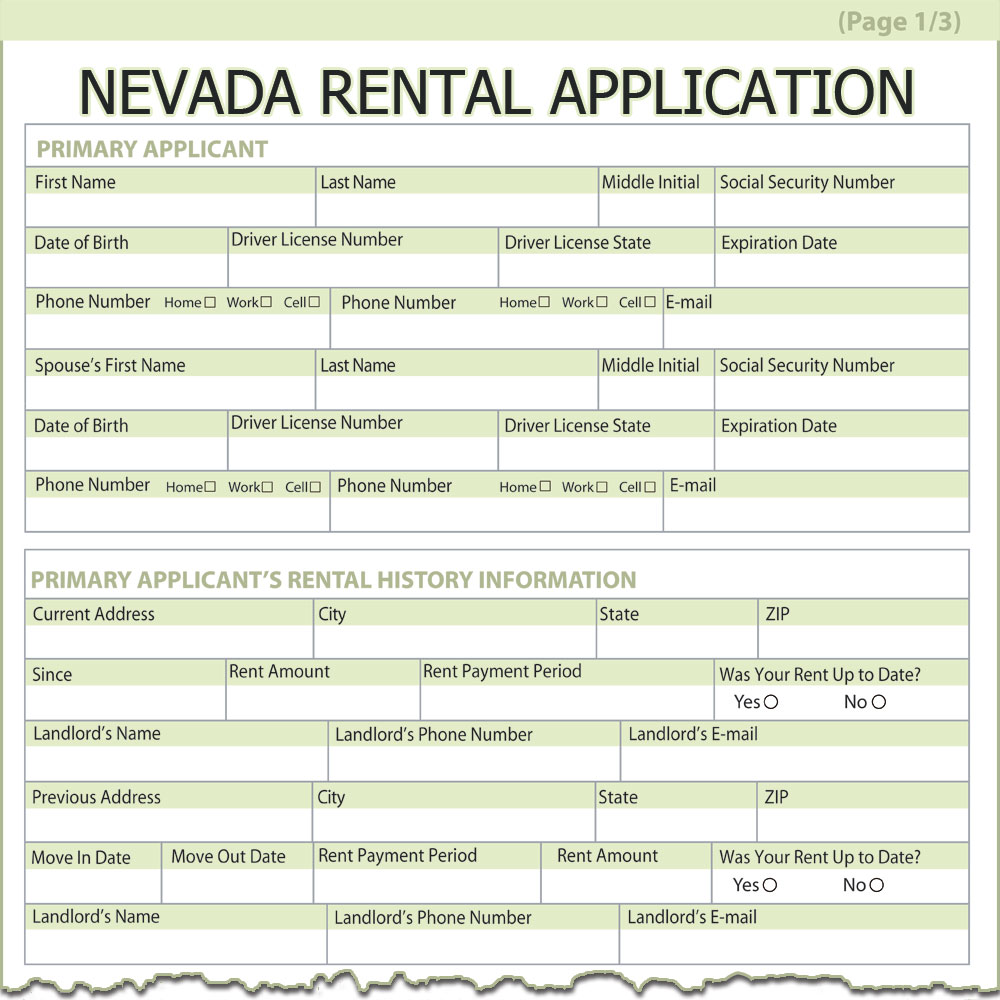 Nevada Rental Application