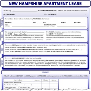 New Hampshire Apartment Lease Form