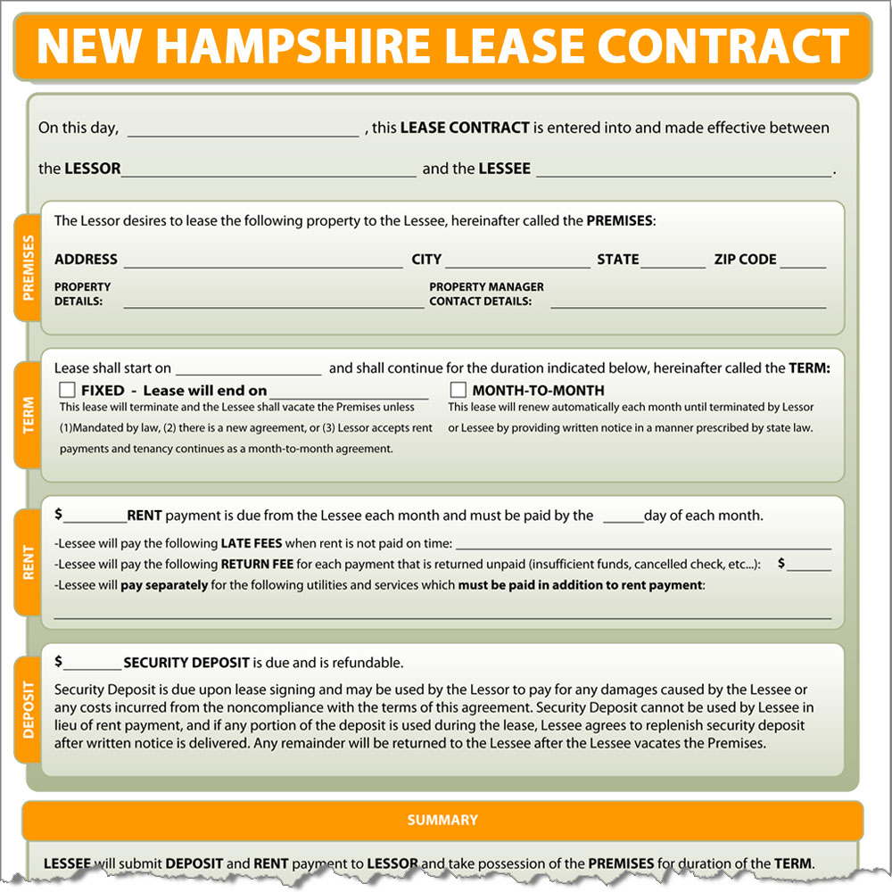 New Hampshire Lease Contract Form