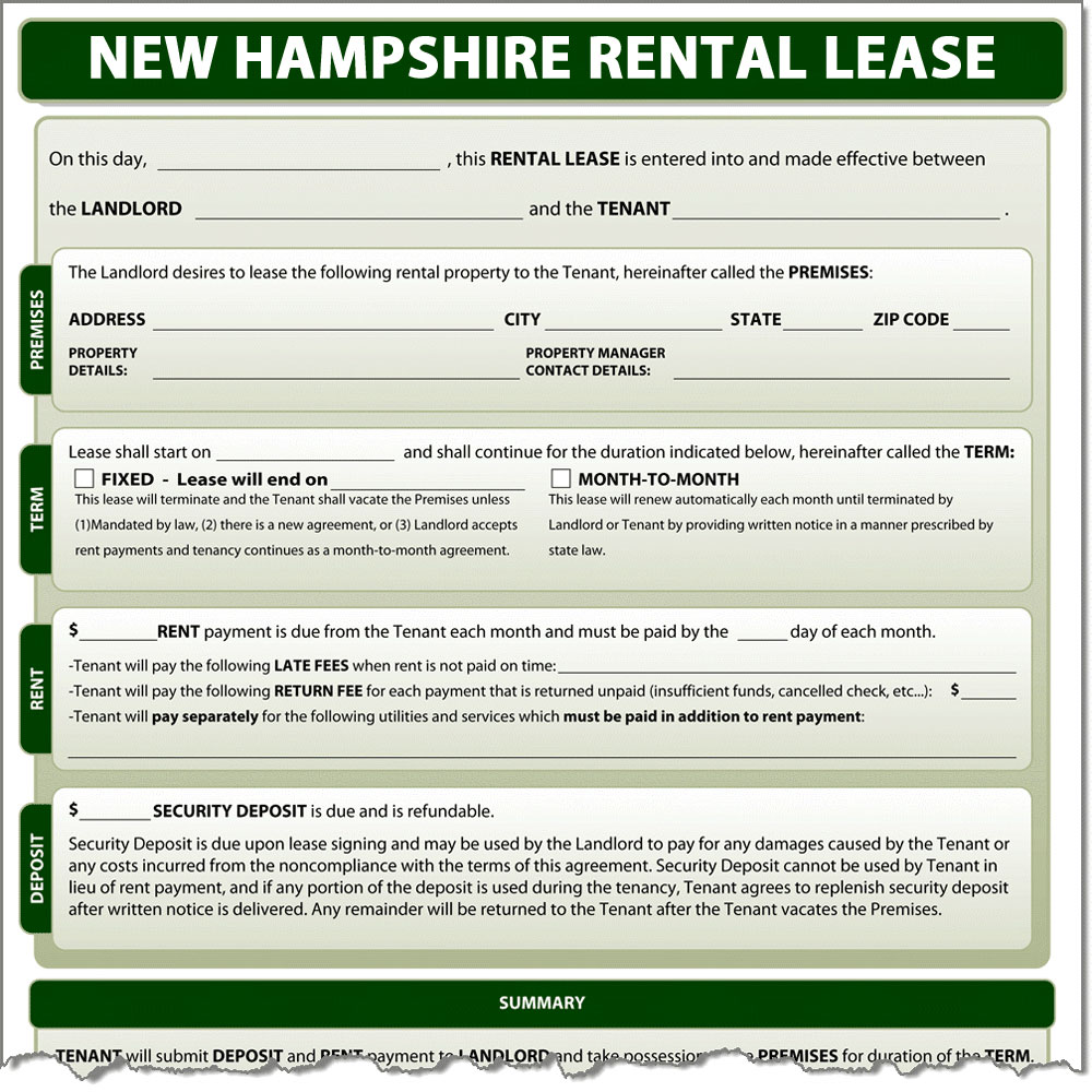 New Hampshire rental Lease Form