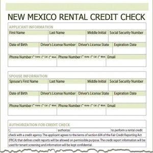 New Mexico Rental Credit Check