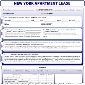New York Apartment Lease Form