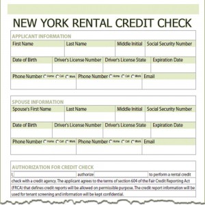 New York Rental Credit Check Form