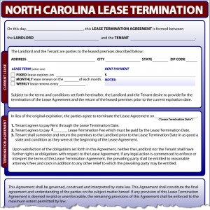 North Carolina Lease Termination Form