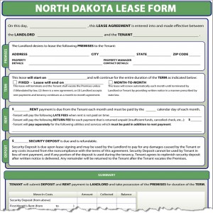 North Dakota Lease Form