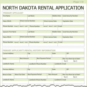 North Dakota Rental Application Form