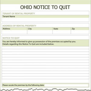 Ohio Notice to Quit Form