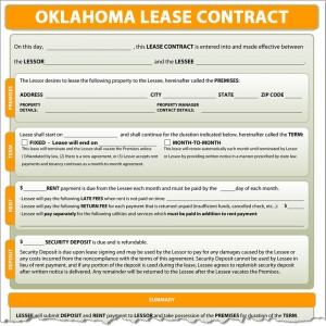 Oklahoma Lease Contract Form