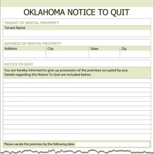 Oklahoma Notice to Quit Form
