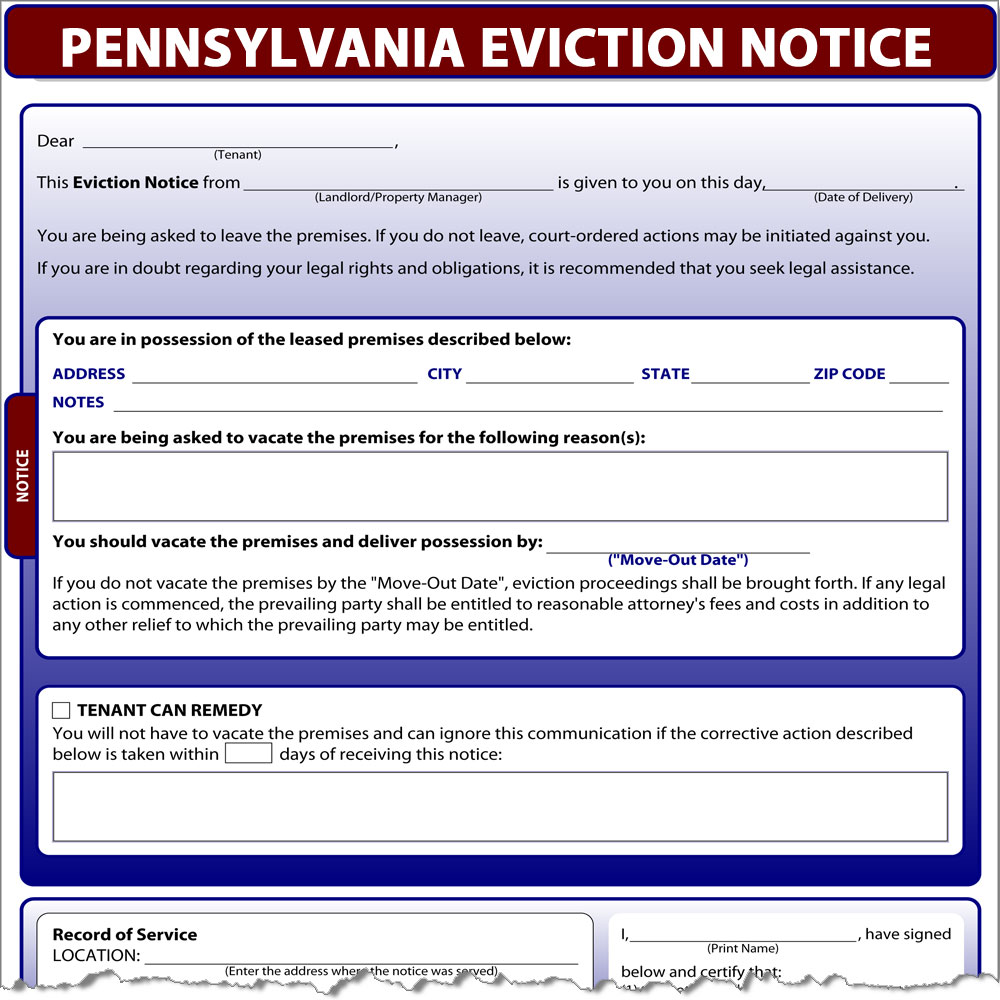 Pennsylvania Eviction Notice Form