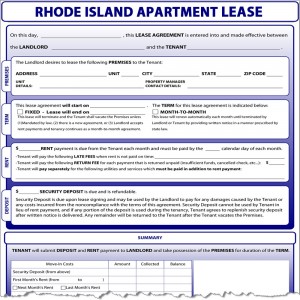 Rhode Island Apartment Lease Form