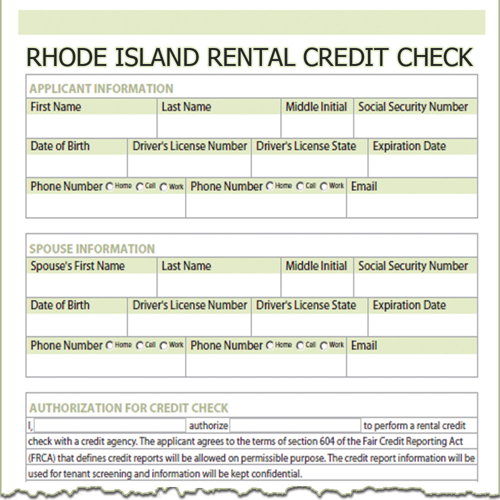 Rhode Island Rental Credit Check Form