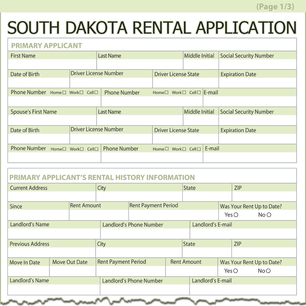 South Dakota Rental Application
