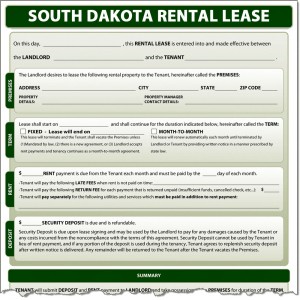 South Dakota Rental Lease Form