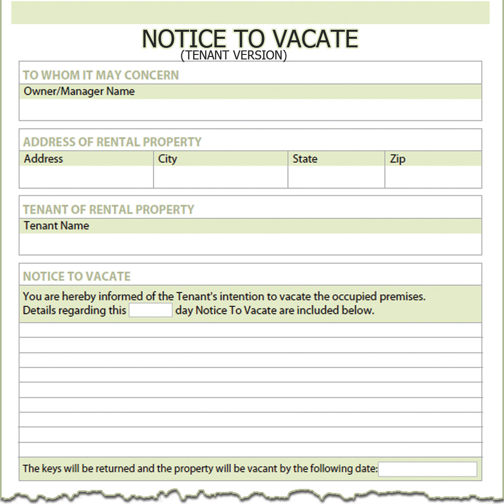 How To Write A Notice Of Intent To Vacate