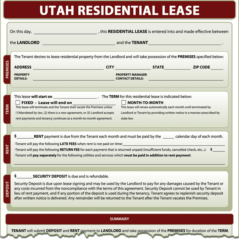 Utah Residential Lease Form