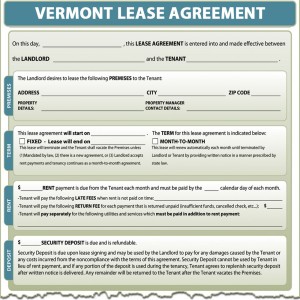 Vermont Lease Agreement Form