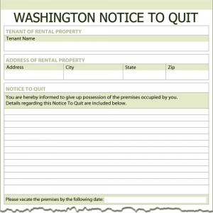 Washington Notice to Quit Form