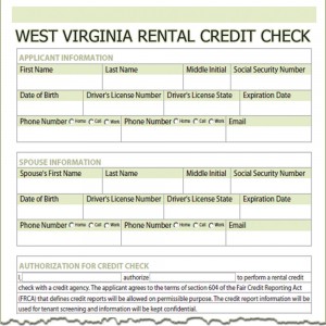 West Virginia Rental Credit Check