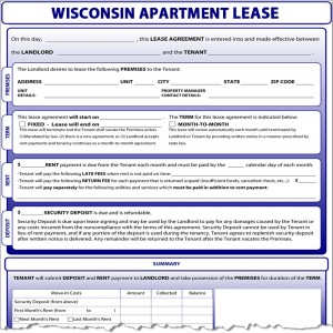 Wisconsin Apartment Lease Form