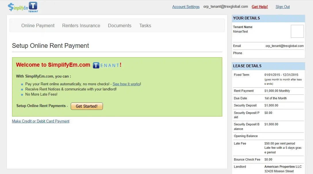 secure online rent payments tenant portal SimplifyEm